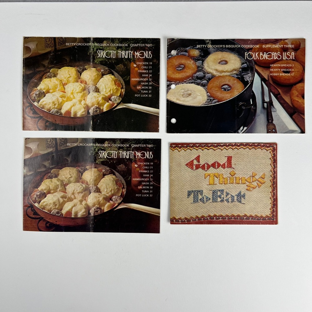 Betty Crocker Bisquick + Arm & Hammer Vintage Recipe Booklet Lot 4 Retro Cooking